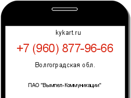 Информация о номере телефона +7 (960) 877-96-66: регион, оператор