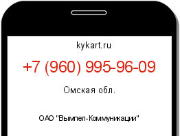 Информация о номере телефона +7 (960) 995-96-09: регион, оператор