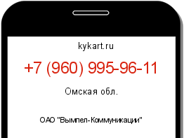 Информация о номере телефона +7 (960) 995-96-11: регион, оператор