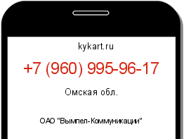 Информация о номере телефона +7 (960) 995-96-17: регион, оператор