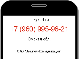 Информация о номере телефона +7 (960) 995-96-21: регион, оператор