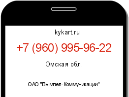 Информация о номере телефона +7 (960) 995-96-22: регион, оператор