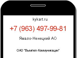 Информация о номере телефона +7 (963) 497-99-81: регион, оператор