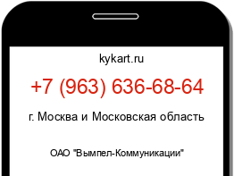 Информация о номере телефона +7 (963) 636-68-64: регион, оператор