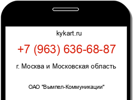 Информация о номере телефона +7 (963) 636-68-87: регион, оператор