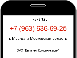 Информация о номере телефона +7 (963) 636-69-25: регион, оператор