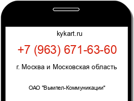 Информация о номере телефона +7 (963) 671-63-60: регион, оператор