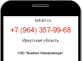 Информация о номере телефона +7 (964) 357-99-68: регион, оператор