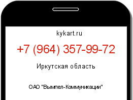 Информация о номере телефона +7 (964) 357-99-72: регион, оператор