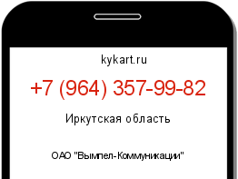 Информация о номере телефона +7 (964) 357-99-82: регион, оператор
