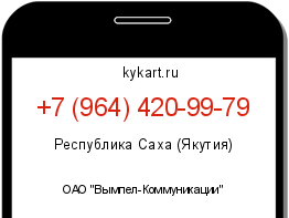 Информация о номере телефона +7 (964) 420-99-79: регион, оператор