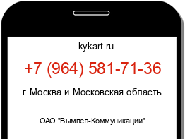 Информация о номере телефона +7 (964) 581-71-36: регион, оператор