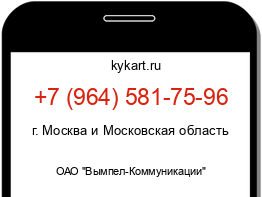 Информация о номере телефона +7 (964) 581-75-96: регион, оператор