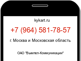Информация о номере телефона +7 (964) 581-78-57: регион, оператор