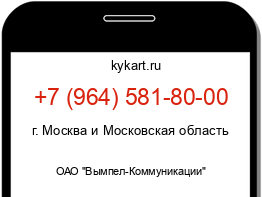 Информация о номере телефона +7 (964) 581-80-00: регион, оператор