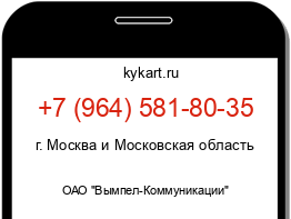 Информация о номере телефона +7 (964) 581-80-35: регион, оператор