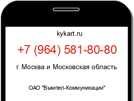 Информация о номере телефона +7 (964) 581-80-80: регион, оператор