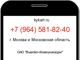 Информация о номере телефона +7 (964) 581-82-40: регион, оператор