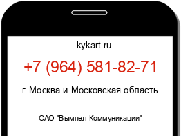 Информация о номере телефона +7 (964) 581-82-71: регион, оператор