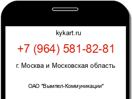Информация о номере телефона +7 (964) 581-82-81: регион, оператор