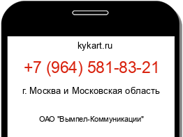 Информация о номере телефона +7 (964) 581-83-21: регион, оператор