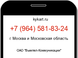 Информация о номере телефона +7 (964) 581-83-24: регион, оператор