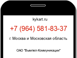 Информация о номере телефона +7 (964) 581-83-37: регион, оператор