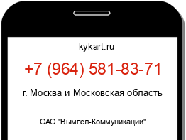 Информация о номере телефона +7 (964) 581-83-71: регион, оператор