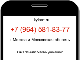 Информация о номере телефона +7 (964) 581-83-77: регион, оператор