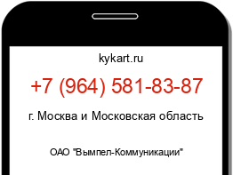 Информация о номере телефона +7 (964) 581-83-87: регион, оператор