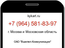 Информация о номере телефона +7 (964) 581-83-97: регион, оператор