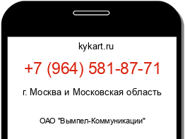 Информация о номере телефона +7 (964) 581-87-71: регион, оператор