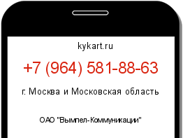 Информация о номере телефона +7 (964) 581-88-63: регион, оператор