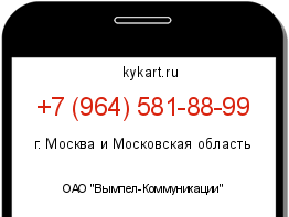 Информация о номере телефона +7 (964) 581-88-99: регион, оператор