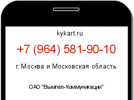 Информация о номере телефона +7 (964) 581-90-10: регион, оператор