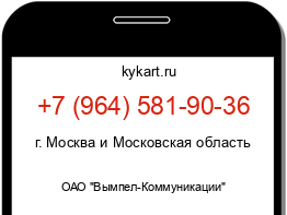 Информация о номере телефона +7 (964) 581-90-36: регион, оператор