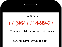 Информация о номере телефона +7 (964) 714-99-27: регион, оператор