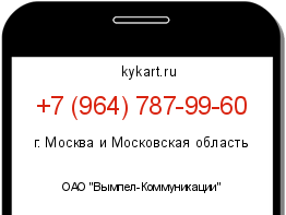 Информация о номере телефона +7 (964) 787-99-60: регион, оператор