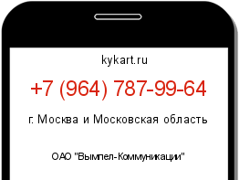 Информация о номере телефона +7 (964) 787-99-64: регион, оператор