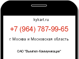 Информация о номере телефона +7 (964) 787-99-65: регион, оператор
