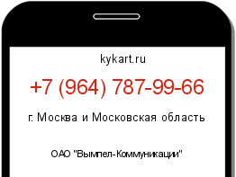 Информация о номере телефона +7 (964) 787-99-66: регион, оператор