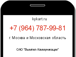 Информация о номере телефона +7 (964) 787-99-81: регион, оператор