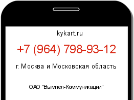 Информация о номере телефона +7 (964) 798-93-12: регион, оператор