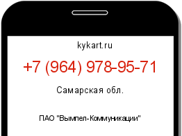 Информация о номере телефона +7 (964) 978-95-71: регион, оператор