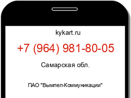 Информация о номере телефона +7 (964) 981-80-05: регион, оператор