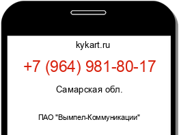 Информация о номере телефона +7 (964) 981-80-17: регион, оператор