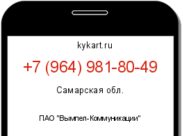 Информация о номере телефона +7 (964) 981-80-49: регион, оператор