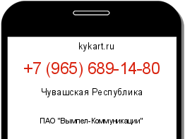 Информация о номере телефона +7 (965) 689-14-80: регион, оператор