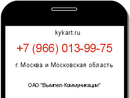 Информация о номере телефона +7 (966) 013-99-75: регион, оператор