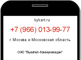 Информация о номере телефона +7 (966) 013-99-77: регион, оператор